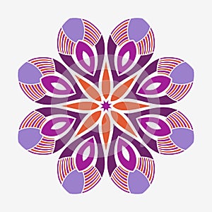 Mandala. Creative circular ornament. Round symmetrical pattern. Vintage decorative elements.