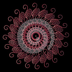 Colorful mandala design with black background. photo