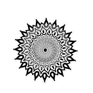 Hand drawing mandala design art in black color