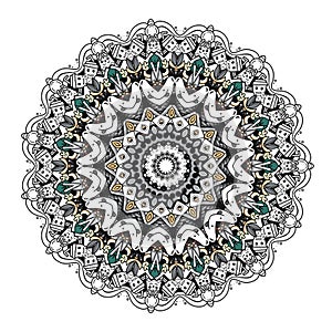 Mandala doodle flower design concept. Element design for textile, fabric, frame and border, or fashion paper prin