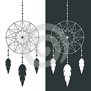 Mandala Dream catcher with gemstones and feathers.