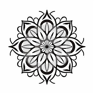 Minimalistic Mandalas Icon On White Background Pattern Design