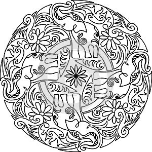 Mandala elephant design