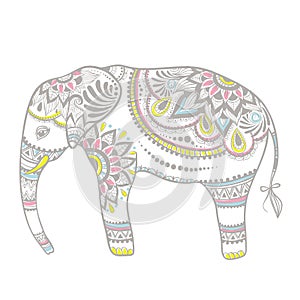 Mandala elephant vector illustration, hand drawing elephant