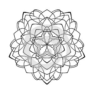 Mandala ethnic round pattern. Decorative background in circle. Stylized snowflake. Coloring book page