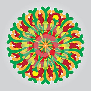 mandala floral full color and beautiful concept