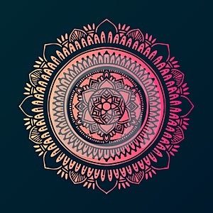 Mandala floral rounded vector art template illustration eps file