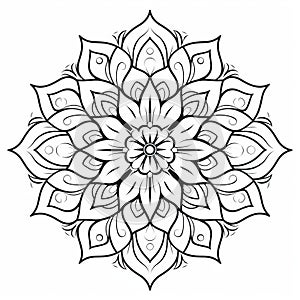 Mandala Flower Coloring Page: Eilif Peterssen Inspired Design photo