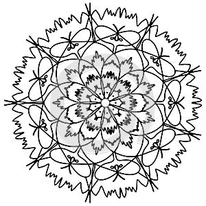 Mandala flower coloring raster for adults