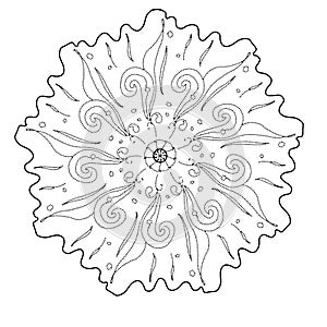 Mandala flower coloring raster for adults