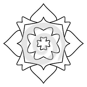 Mandala - Flower with Many Petals Blooms Gracefully