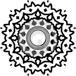 Mandala for greeting card, case print, etc. Abstract pattern. Diwali pattern black and white. Vector illustration
