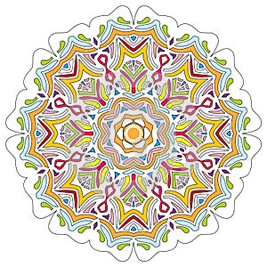 Mandala isolated on white. Traditional ornamented design.