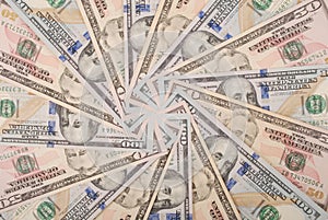 Mandala kaleidoscope from money