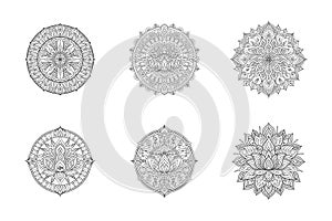 Mandala Line Art Designs in Black and White
