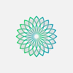 Mandala logo element template, suitable for spa, yoga, meditation and spirituality logos with vector eps format