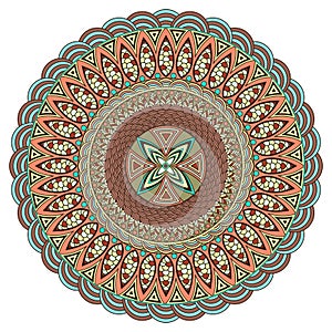 Mandala multicolor. Boho style, hippie jewelery. Round Ornament Pattern. Vintage decorative elements. Ðžriental pattern