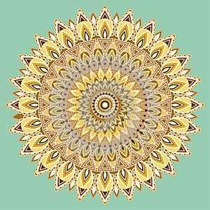 Mandala multicolored, indian ornament. East, ethnic design, oriental pattern, round . For use in fabric , print, tattoo