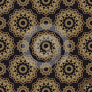 Mandala oriental vector seamless pattern. Luxury ornate background