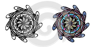 Mandala ornament for coloring