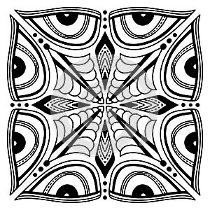 Mandala ornament for tattoo, engraved or coloring book projects