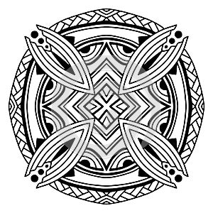 Mandala ornament for tattoo, engraved or coloring book projects