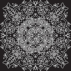 Mandala. Ornamental pattern with flowers