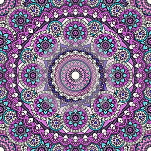 Mandala pattern colored seamless background. illustratio