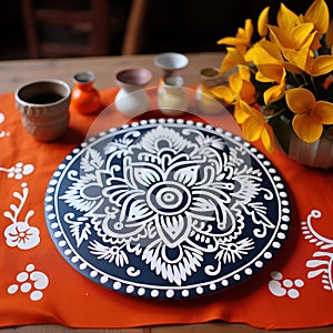 Mandala Rangoli Design for Dewali Background Wallpaper