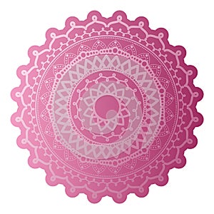 Mandala of salmon color with a white background
