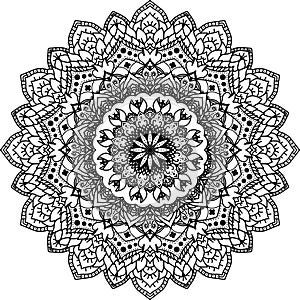 Mandala sketch design leaf circle