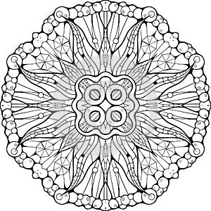 Mandala style black and white image part 3.