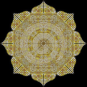 Mandala texture with golden mosaics in the Byzantine style/Antique mosaic/Mosaic tiles in antique style. Cobblestone texture