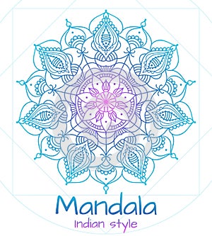 Mandala thin line indian style