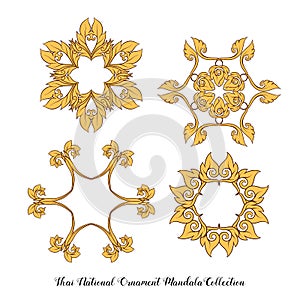 Mandala of traditional Thai ornament. Stock illustration.