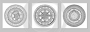 Mandala Vector doodle tattoo. Perfect element for any kind of design, birthday and other holiday, kaleidoscope, medallion,