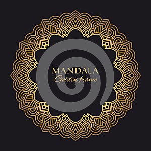 Mandala vector geometric round frame. Oriental ornament luxury design