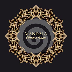 Mandala vector geometric round frame. Oriental ornament luxury design