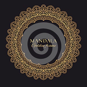 Mandala vector geometric round frame. Oriental ornament luxury design