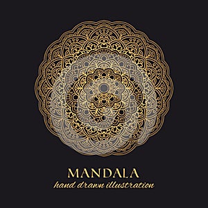 Mandala vector luxury illustration. Golden decorative ornament