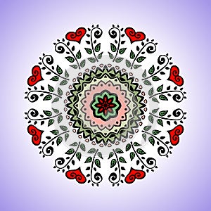 Mandala. Vector ornament, colorful round decorative element for your design