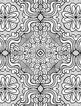 Mandala.Vintage decorative elements.Coloring book page, doodle symmetry texture