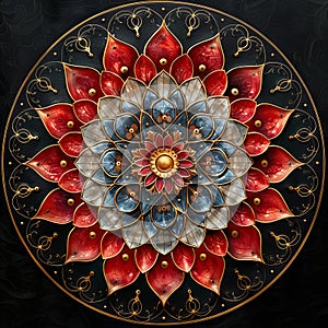 Mandala which brings money, mystical. AI generative