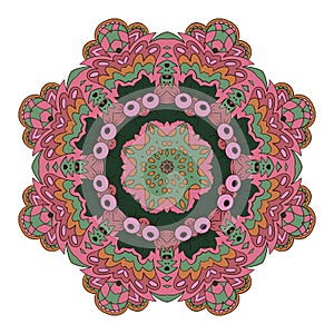 Mandala. Zentangl round ornament.