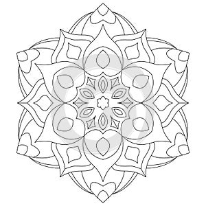 Mandala/Zentangle circle coloring book page for adults - Tattoo sketch