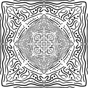 Mandala. Zentangle inspired vector illustration, black and white. Abstract diwali texture