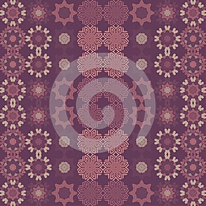 MandalaMandala. Ethnic mandala with colorful tribal ornaments. Seamless pattern. Design with manual hatching. Isolated.