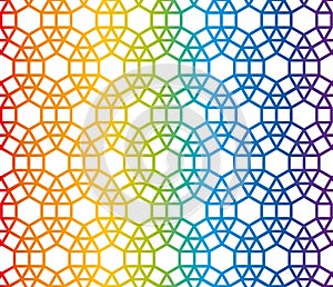 Seamless Pattern Rainbow Colors Arabic Style Network Decorative Ornament photo