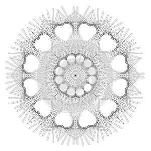 Mandalas for coloring book. Decorative black and white round outline ornament. Unusual flower shape. Oriental vector and