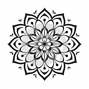 Minimalistic Mandalas Mujer Icon Pattern On White Background photo